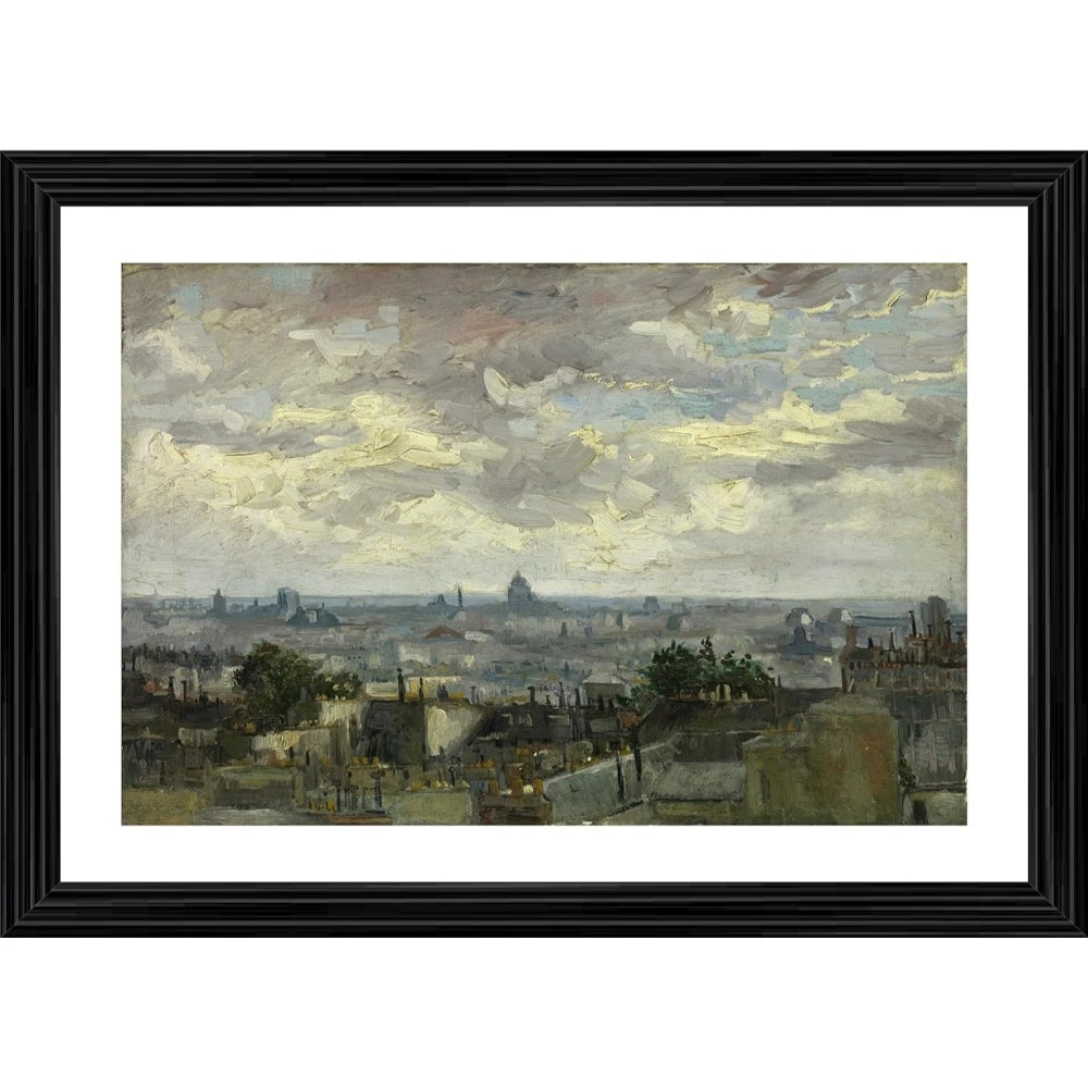 Amfyn View of Paris 1886 Painting With Wood Photo Frame (Multicolor)