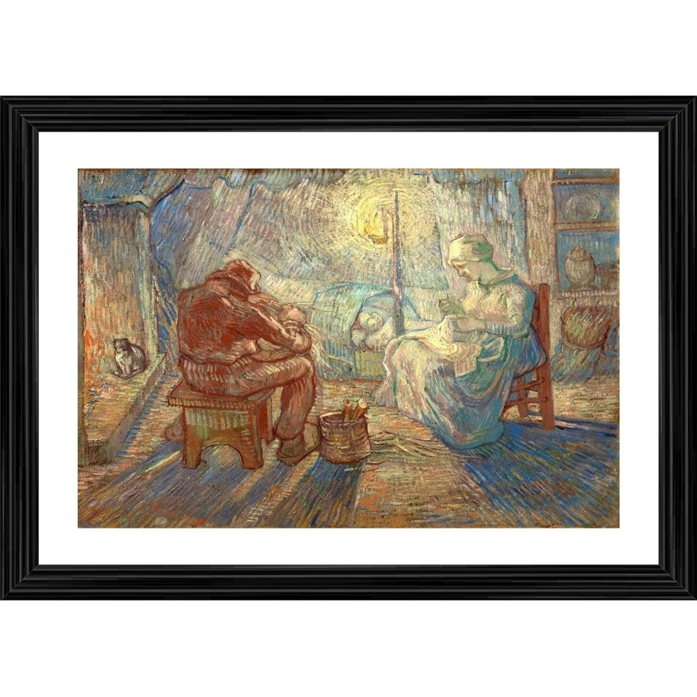 Amfyn Evening 1889 Painting With Wood Photo Frame (Multicolor)