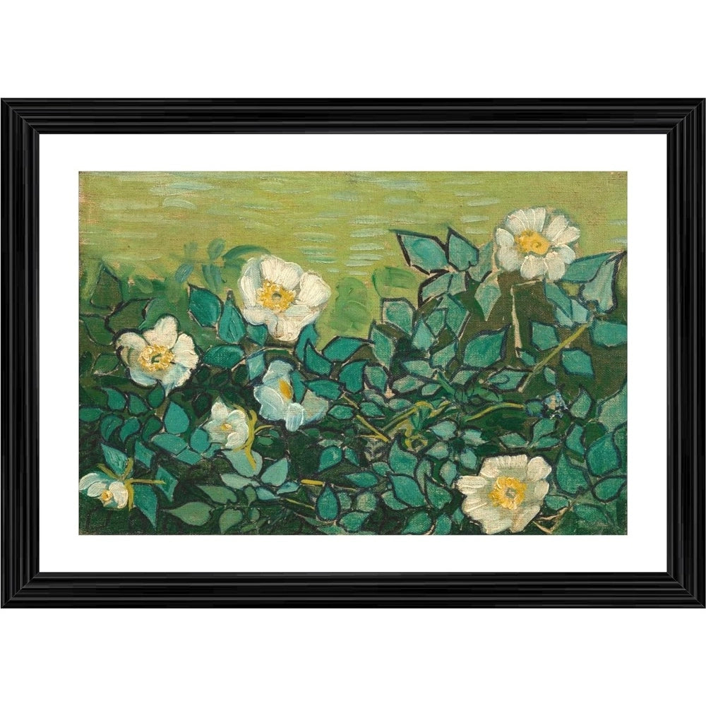 Amfyn Wild Roses 1889 Painting With Wood Photo Frame (Multicolor)
