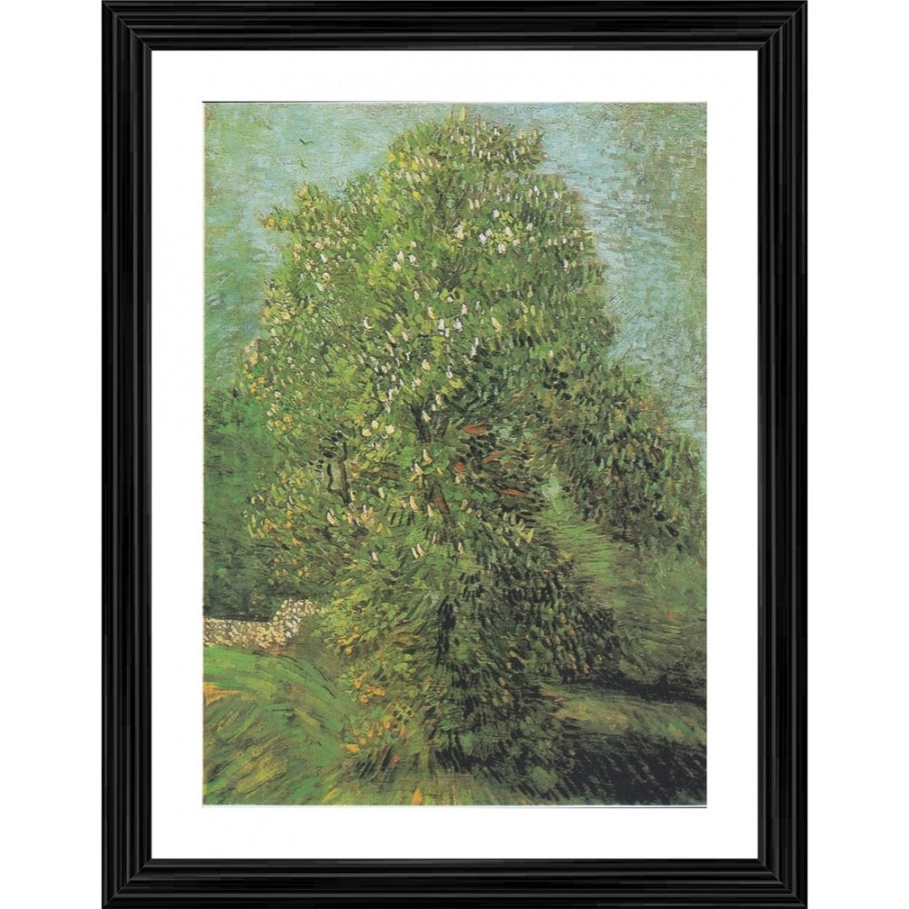 Amfyn Horse Chestnut Tree in Blossom 1887 Painting With Wood Photo Frame (Multicolor)