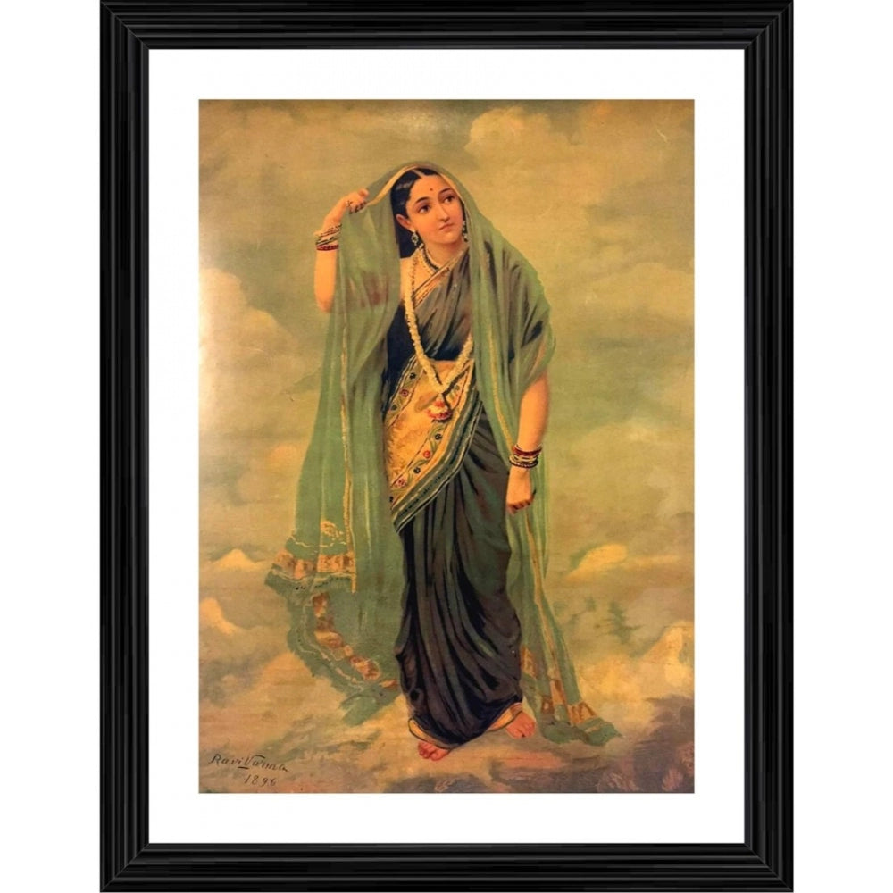 Amfyn Rambha 1896 Painting With Wood Photo Frame (Multicolor)