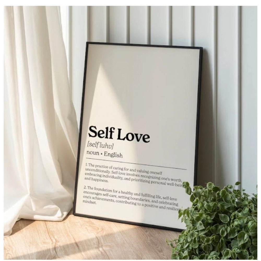 Amfyn Self Love Dictionary Definition Wall Frame (Black-Brown )