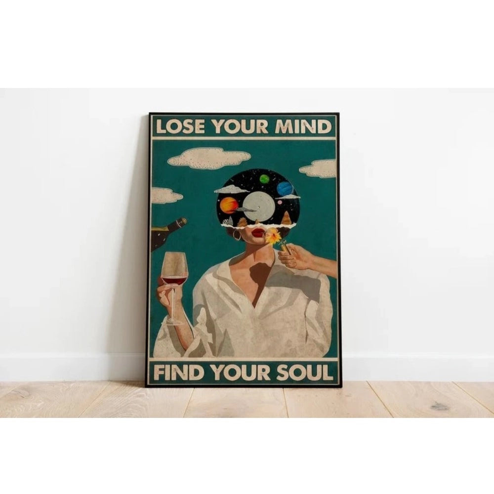 Amfyn Loose Your Mind Find Your Soul Wall Frame (Black)