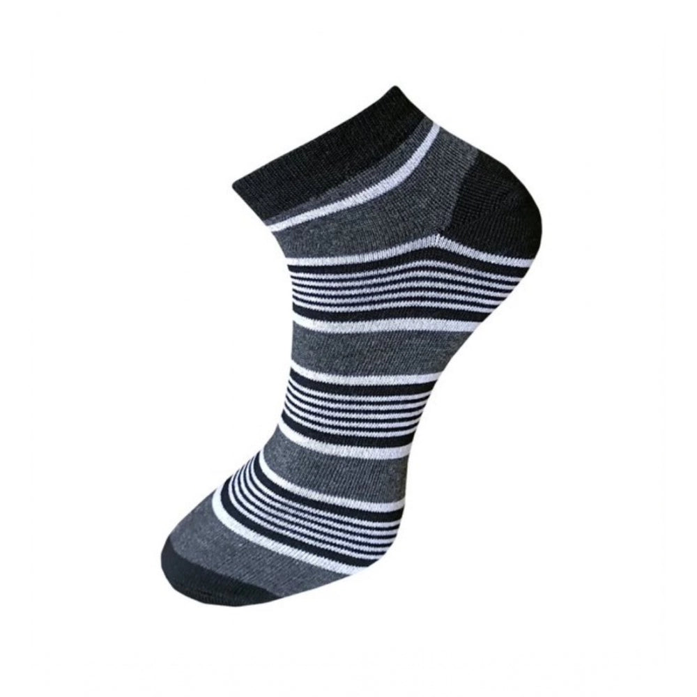 Amfyn 3_Pair Set Unisex Casual Cotton Striped Ankle Length Socks (Multicolor)