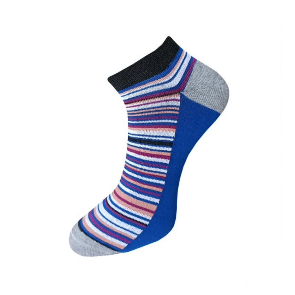 Amfyn 3_Pair Set Unisex Casual Cotton Striped Ankle Length Socks (Multicolor)