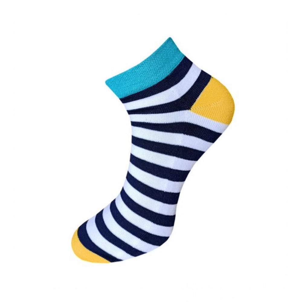 Amfyn 3_Pair Set Unisex Casual Cotton Striped Ankle Length Socks (Multicolor)