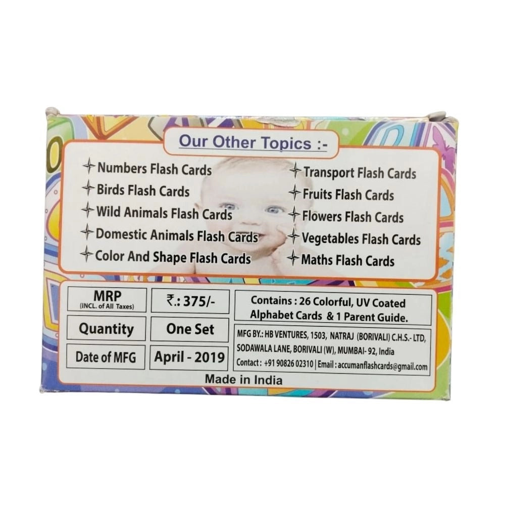Alphapet Flash cards | Cardboard | Educational Toys| 2+ Years