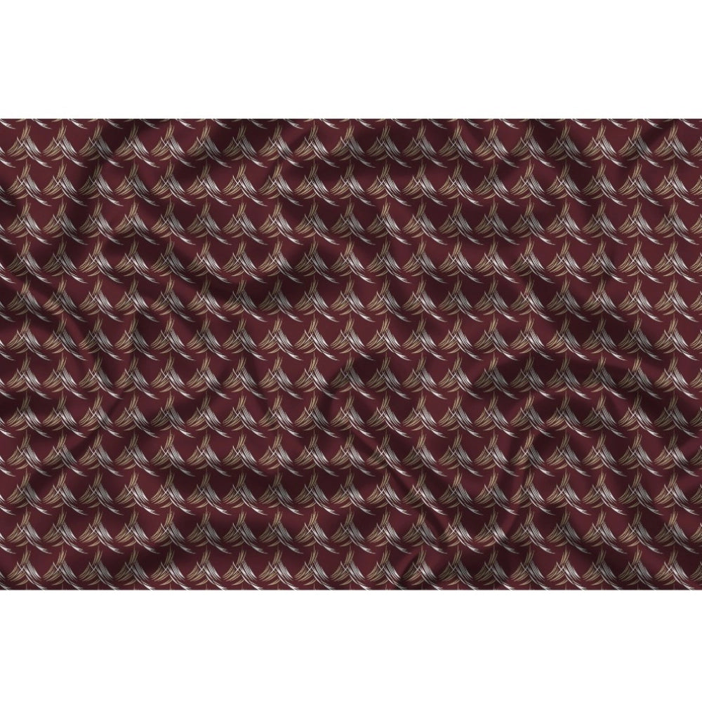 Amfyn Men's Casual Floral Printed Cotton Blend Unstitched Shirt Fabric 1.6 Mtrs (Maroon)
