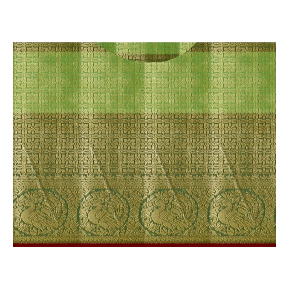 Amfyn Women's Jacquard Woven Saree With Unstitched Blouse 5.5Mtr (Green)