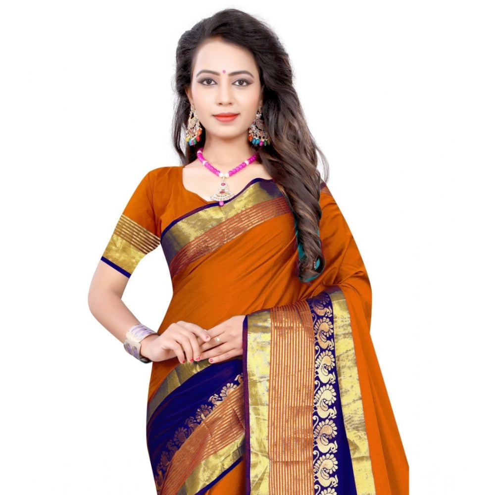 Amfyn Women's Jacquard Woven Saree With Unstitched Blouse 5.5Mtr (Multicolor)