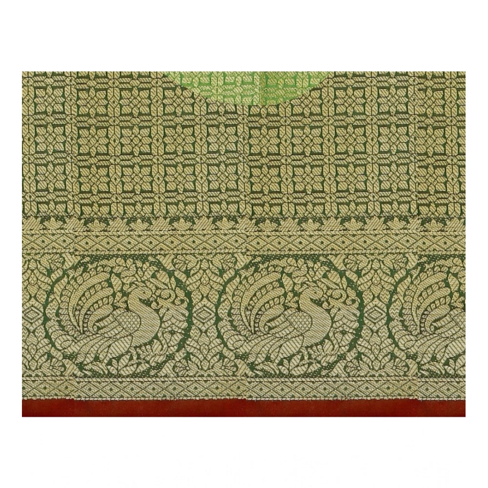 Amfyn Women's Jacquard Woven Saree With Unstitched Blouse 5.5Mtr (Red)