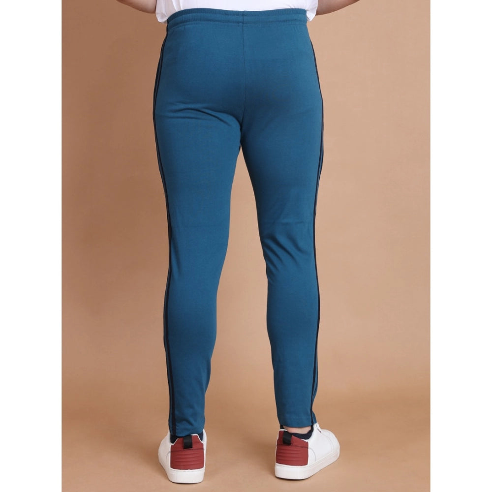 Amfyn Men's Casual Cotton Striped Full Length Track Pant (Blue)