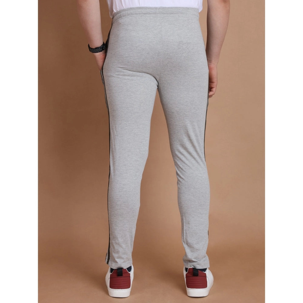 Amfyn Men's Casual Cotton Striped Full Length Track Pant (Greymelange)