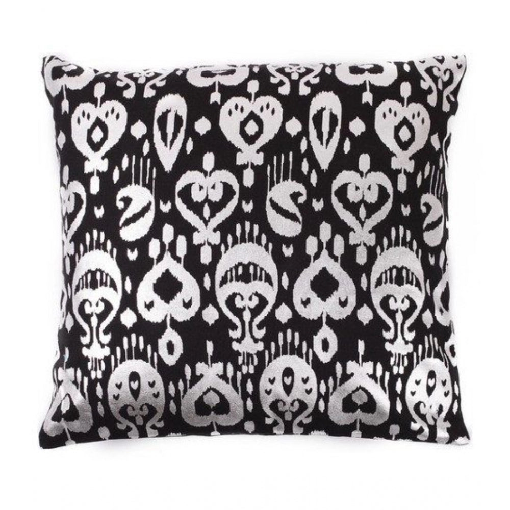 Amfyn Pack Of_2 Cotton Printed Cushion Cover Sets (Black, Size: 16x16 In)