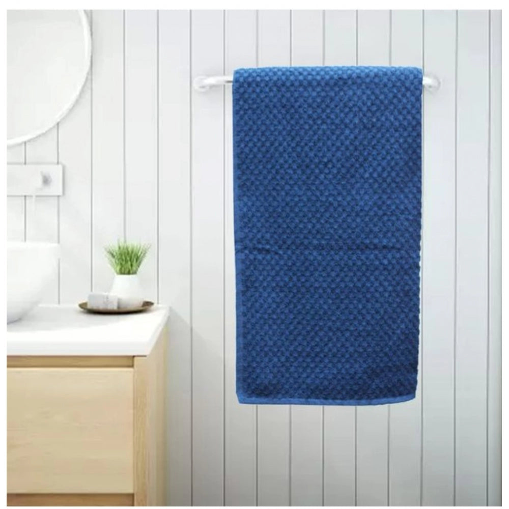 Amfyn Cotton Popcorn Weave Bath Towels (Blue)