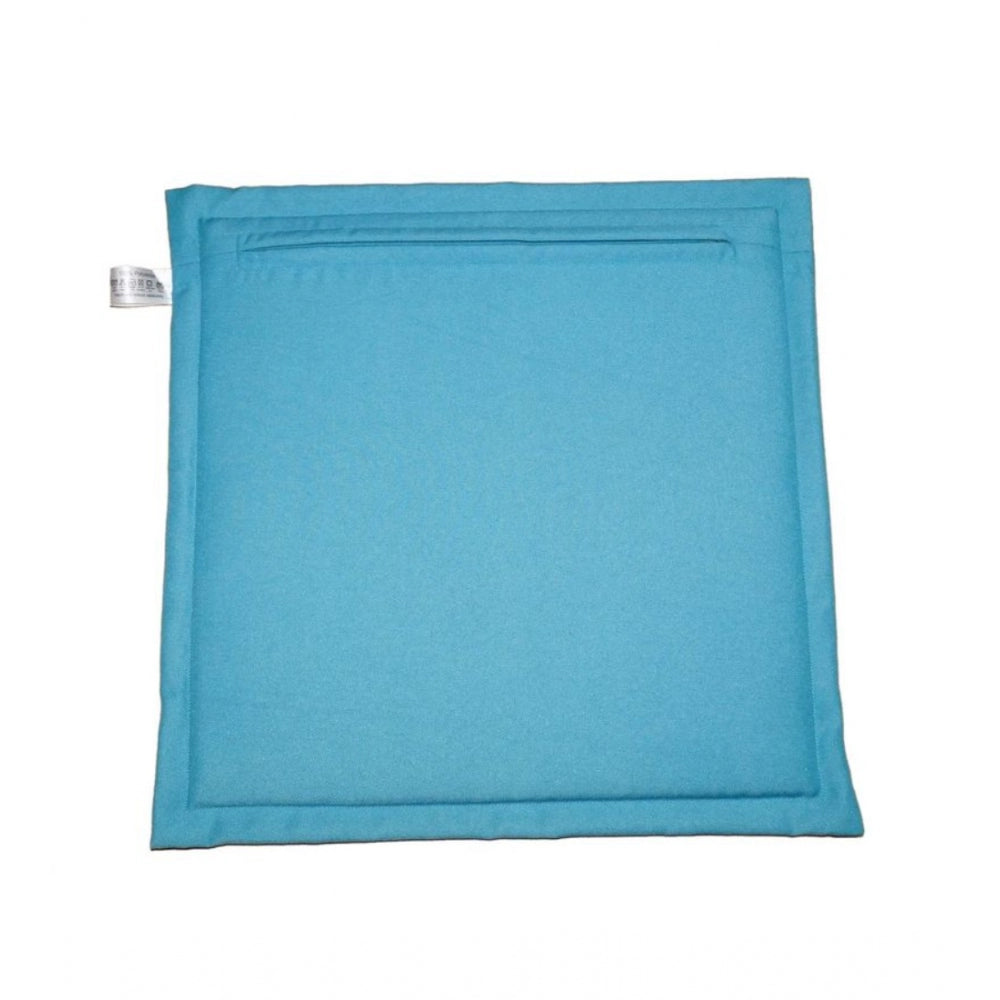 Amfyn Pack Of_4 Polyester Solid Chairpads (Light Blue, Size: 16x16 In)