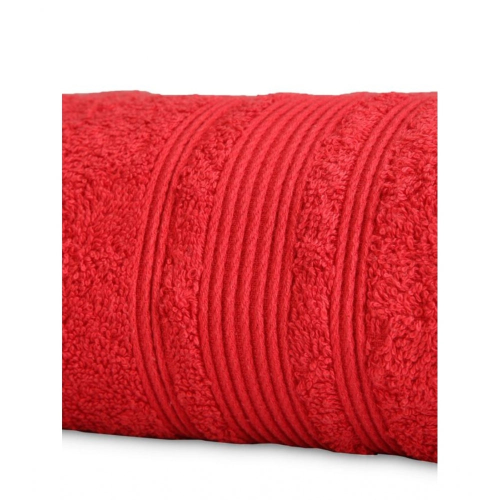 Amfyn Cotton Striped Bath Towels (Red, Size: 35x71 In)