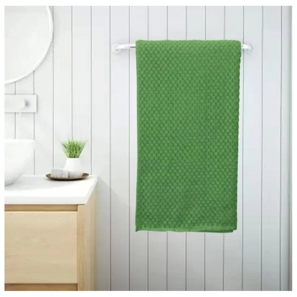 Amfyn Cotton Popcorn Weave Bath Towels (Green)