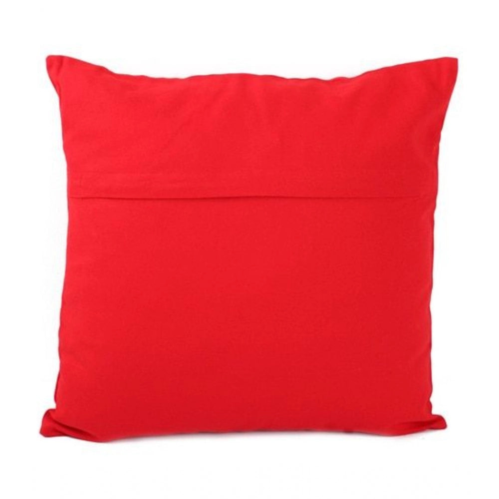Amfyn Pack Of_2 Cotton Printed Cushion Cover Sets (Red, Size: 16x16 In)