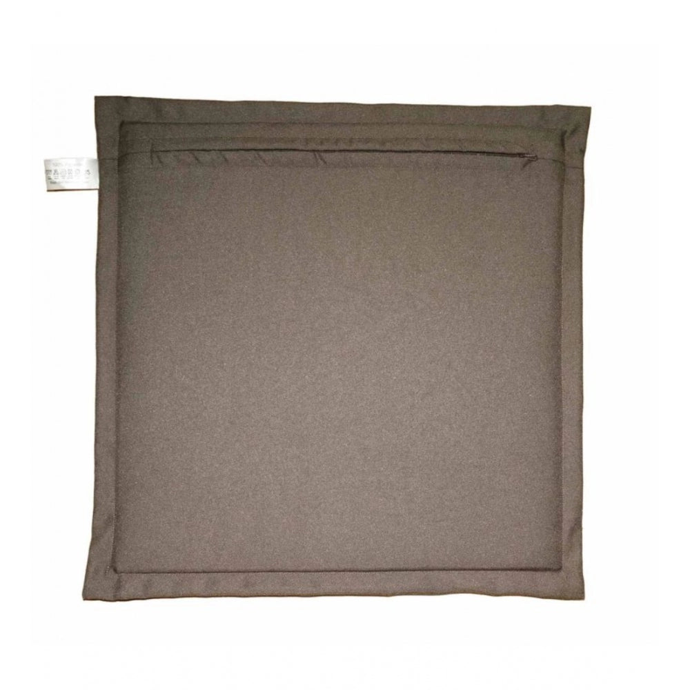 Amfyn Pack Of_4 Polyester Solid Chairpads (Dark Beige, Size: 16x16 In)