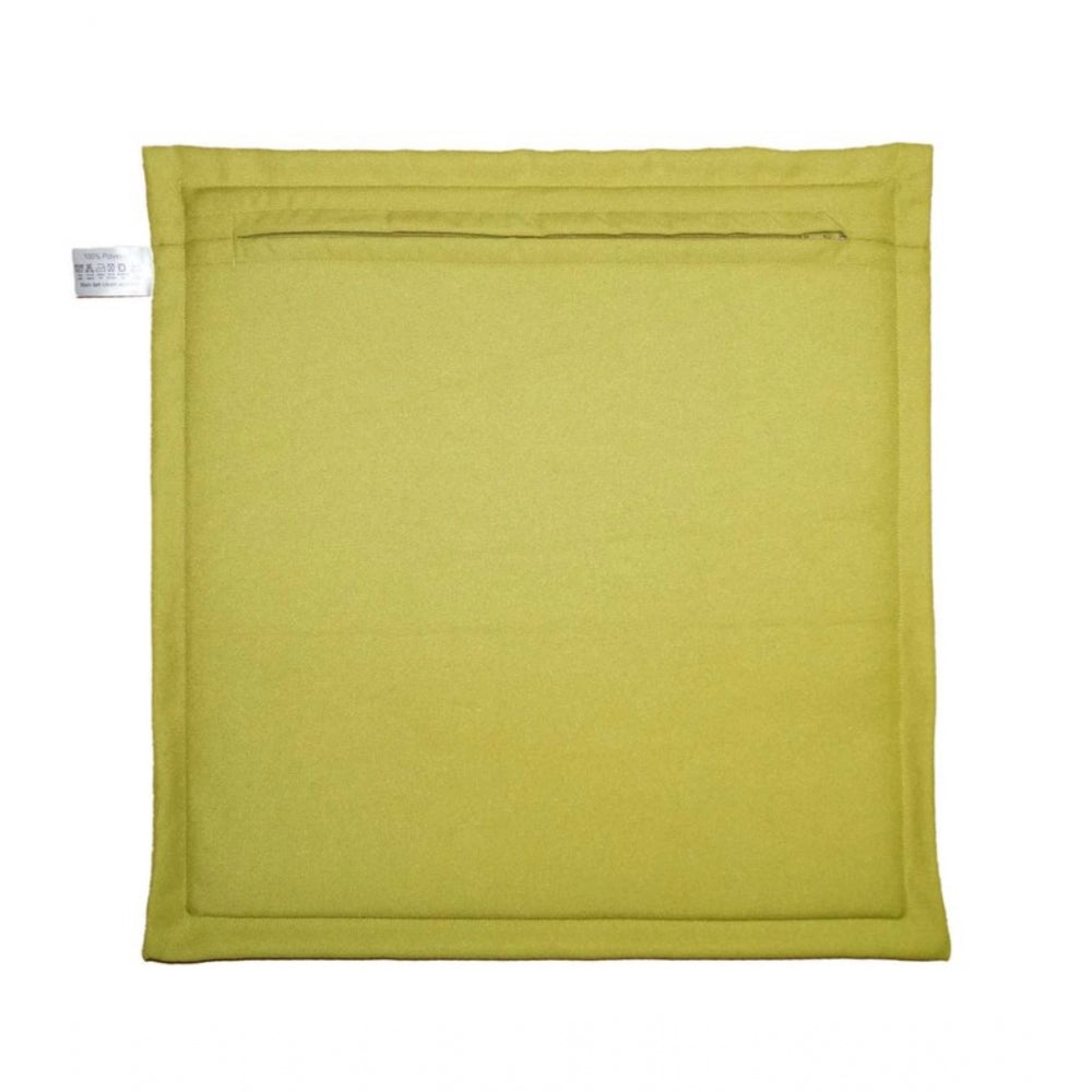 Amfyn Pack Of_4 Polyester Solid Chairpads (Mustard, Size: 16x16 In)