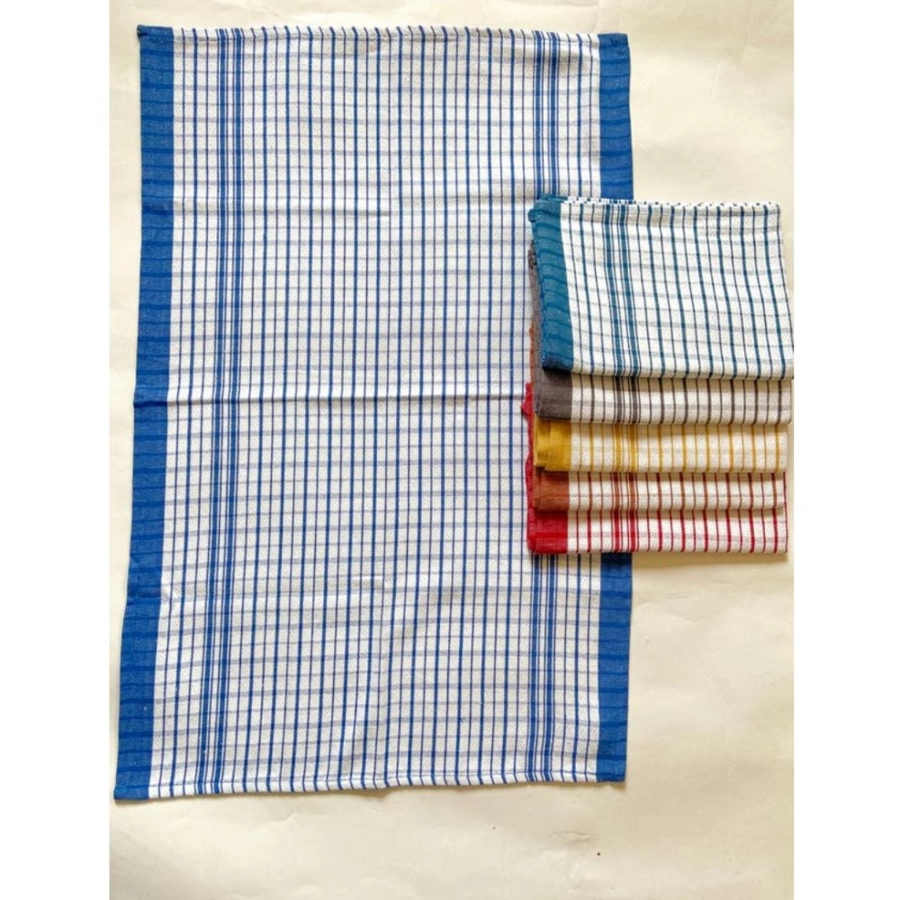 Amfyn Pack Of_6 Cotton Checkered Kitchen Towel Sets (Multicolor, Size: 18x28 In)