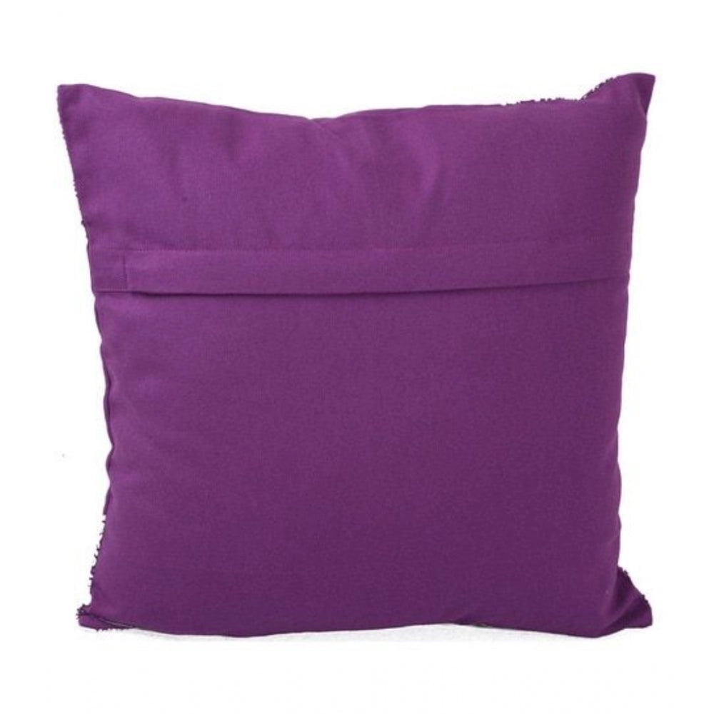 Amfyn Pack Of_2 Cotton Printed Cushion Cover Sets (Purple, Size: 16x16 In)