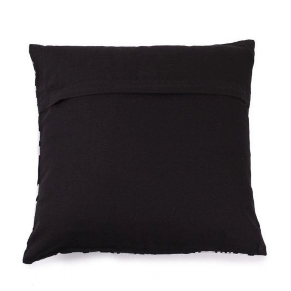 Amfyn Pack Of_2 Cotton Printed Cushion Cover Sets (Black, Size: 16x16 In)