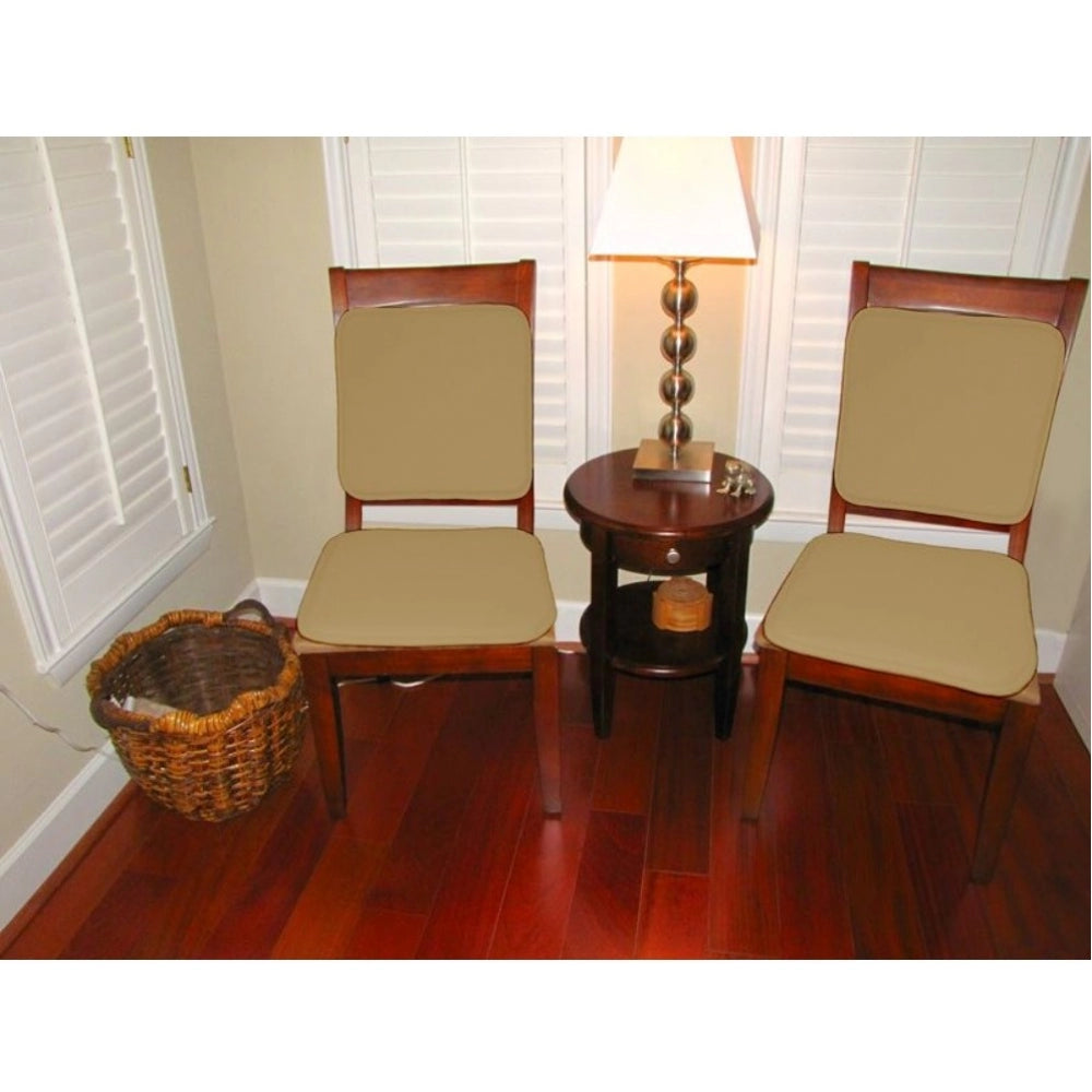 Amfyn Pack Of_4 Cotton Blended Solid Chairpads (Cream, Size: 15x15 In)