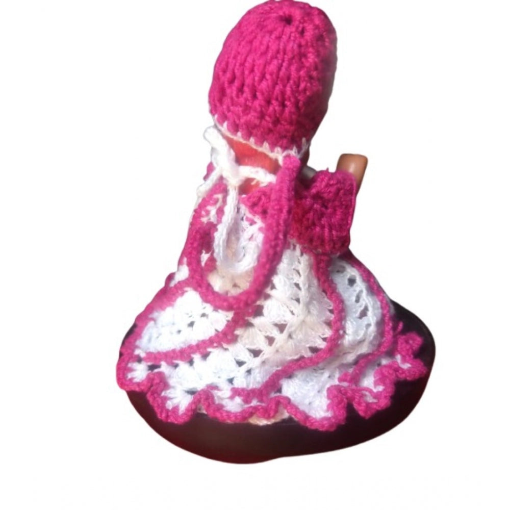 Amfyn Laddu Gopal Tharad Dress Size: 0 To 6 (Pink-White)