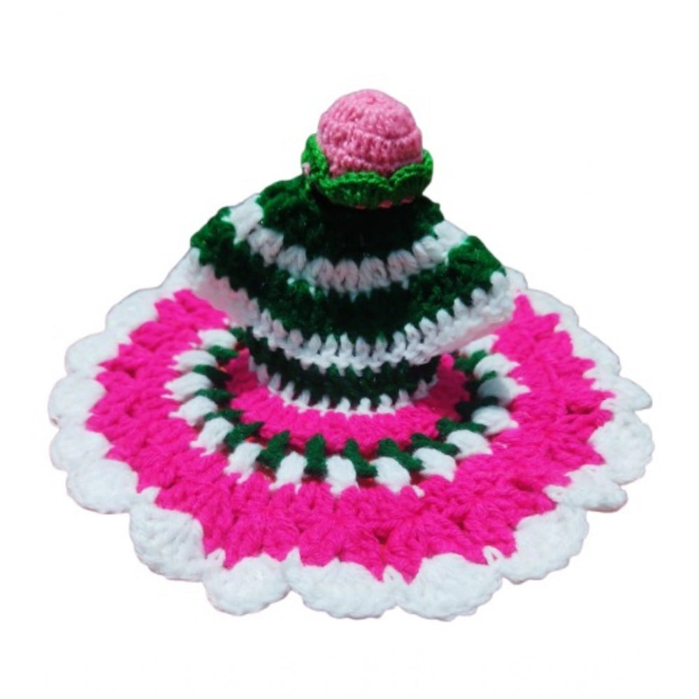 Amfyn Laddu Gopal Tharad Dress Size: 0 To 6 (Pink-Green)