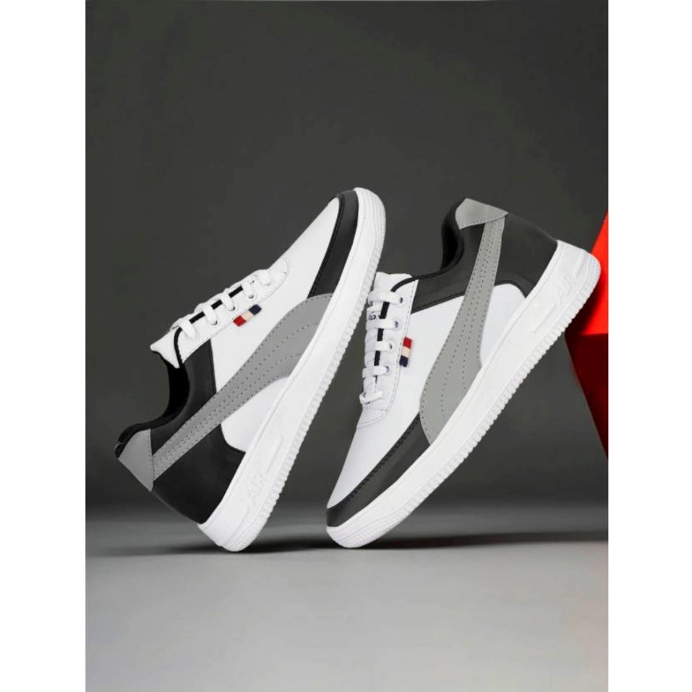 Amfyn Men's Casual Synthetic Solid Lace-Up Shoes (Black)