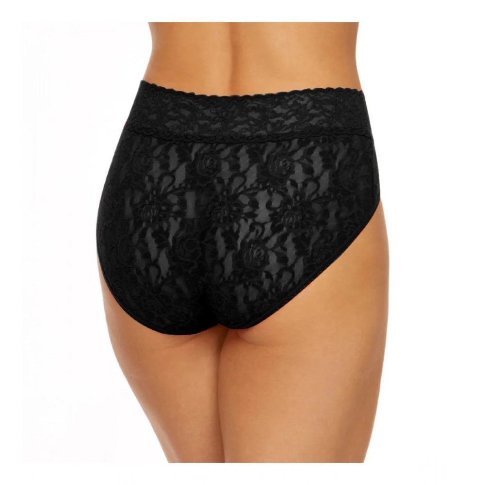 Amfyn Women's Pack Of_2 Nylon Spandex Self Design Brief Panty (Black, Free Size: Fit to S, M, L)
