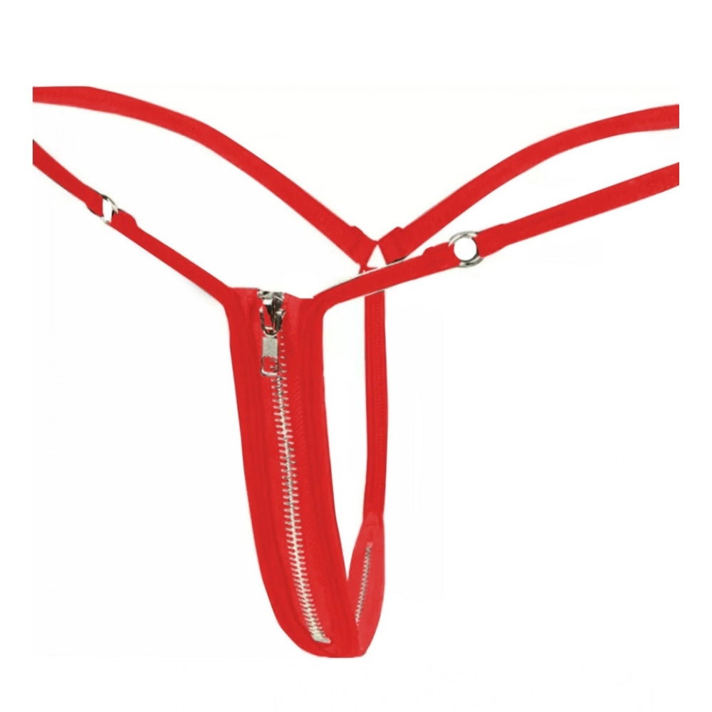 Amfyn Women's Pack Of_2 Polyester Spandex Solid G String Erotic Panty (Red, Free Size: Fit to S, M, L)
