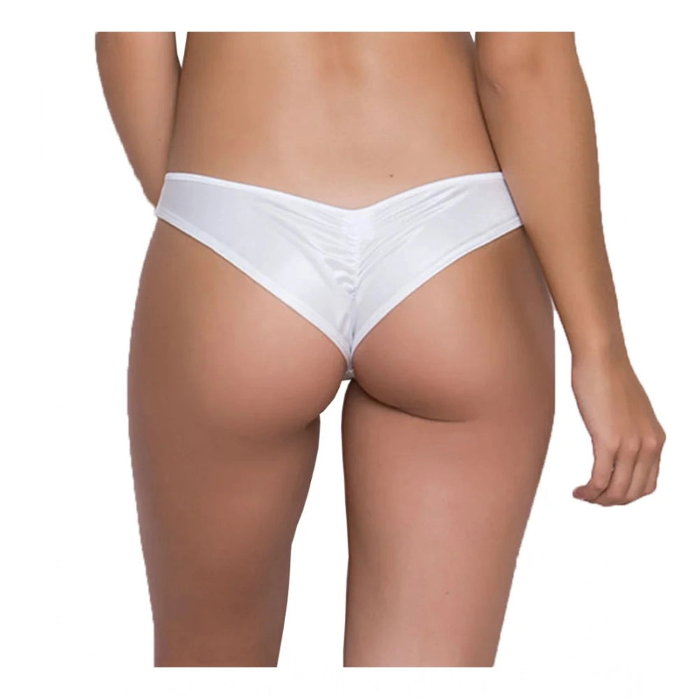 Amfyn Women's Pack Of_2 Polyester Spandex Self Design Hipster Panty (White, Free Size: Fit to S, M, L)