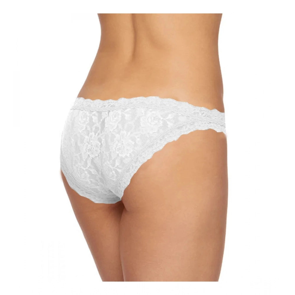 Amfyn Women's Pack Of_2 Nylon Spandex Self Design Brief Panty (White, Free Size: Fit to S, M, L)