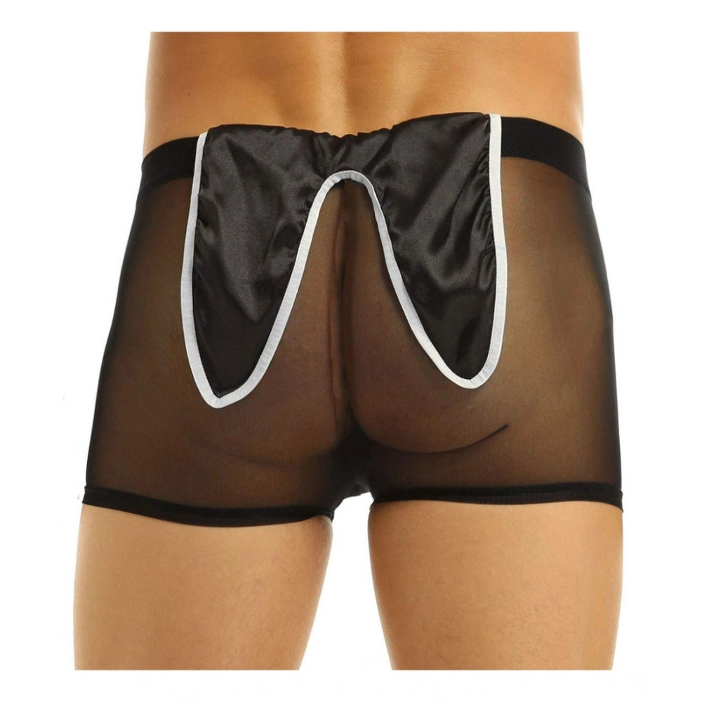 Amfyn Men's Polyester Spandex Solid Costume Underwear (Black, Free Size: Fit to S, M, L)