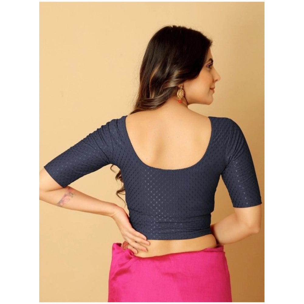 Amfyn Pack Of_2 Women's Hosiery Short Sleeves Round Neck Non-Padded Blouse (Navy Blue)