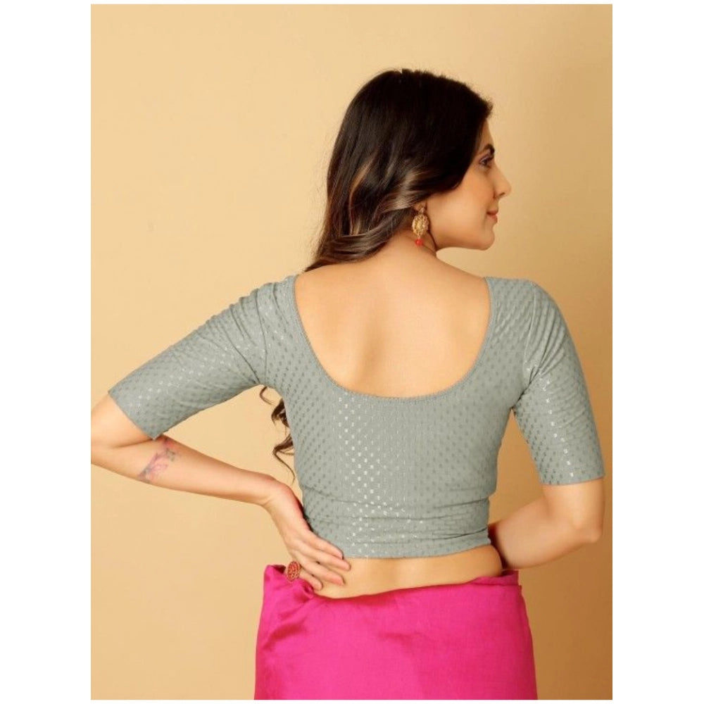 Amfyn Pack Of_2 Women's Hosiery Short Sleeves Round Neck Non-Padded Blouse (Grey)