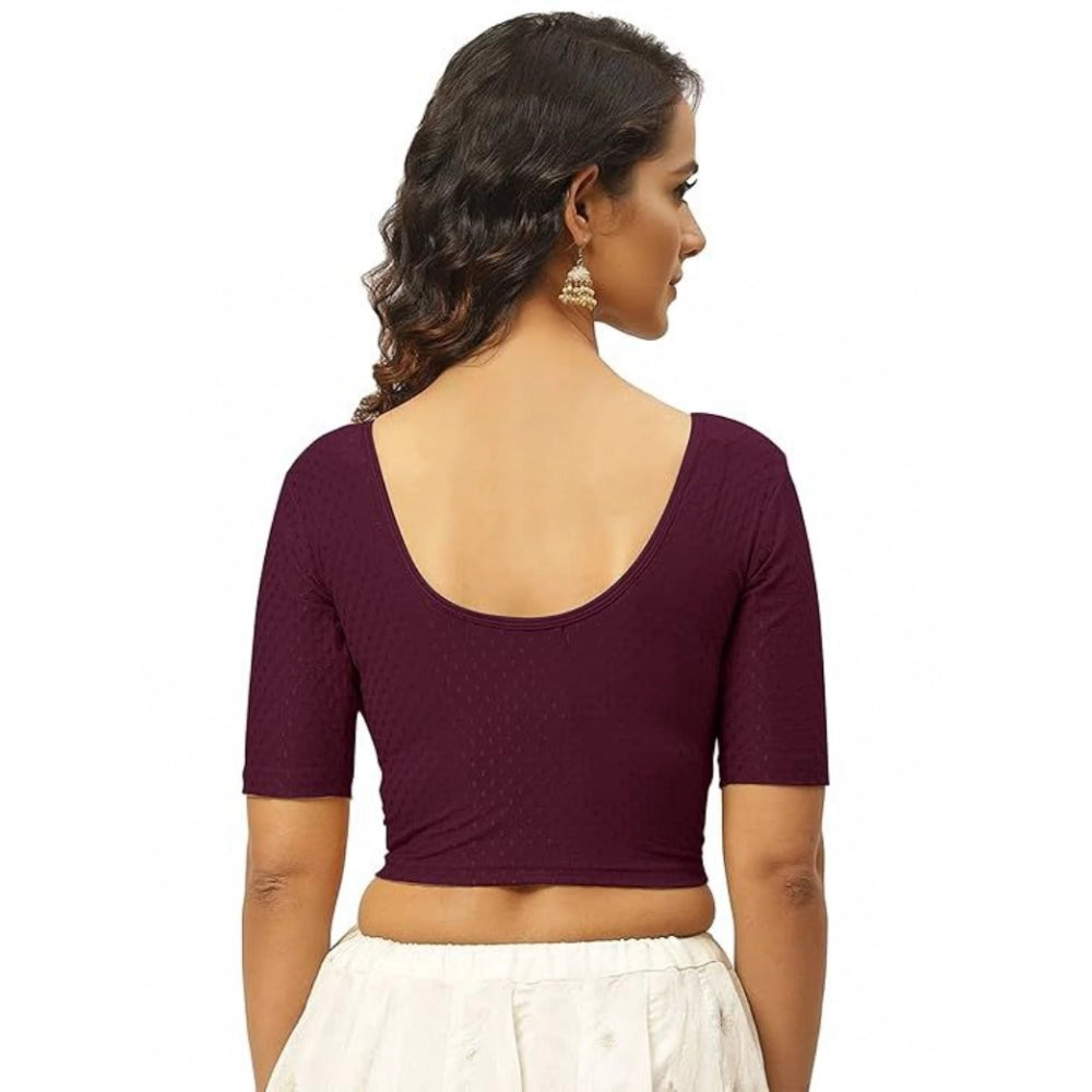 Amfyn Pack Of_2 Women's Hosiery Short Sleeves Round Neck Non-Padded Blouse (Purple)