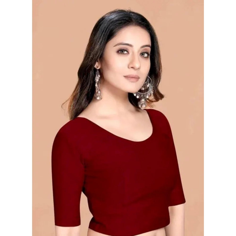 Amfyn Pack Of_2 Women's Hosiery Short Sleeves Round Neck Non-Padded Blouse (Maroon)