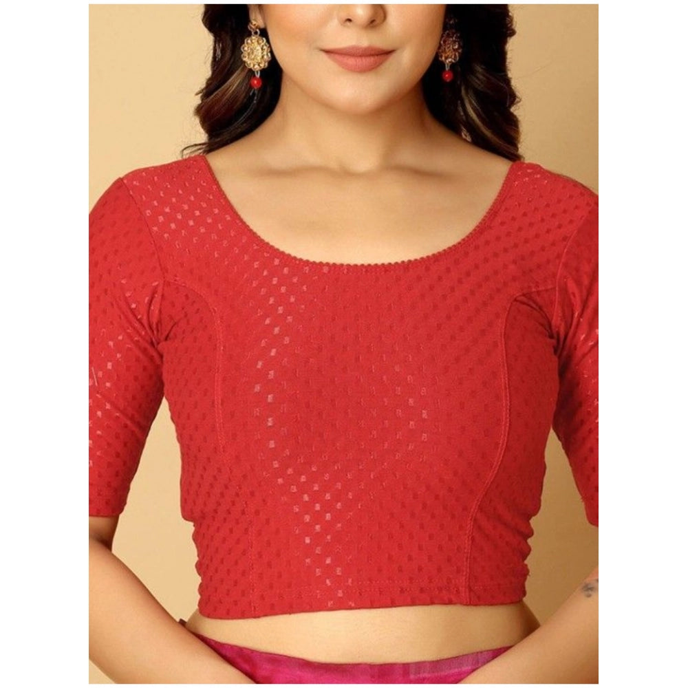 Amfyn Pack Of_2 Women's Hosiery Short Sleeves Round Neck Non-Padded Blouse (Red)