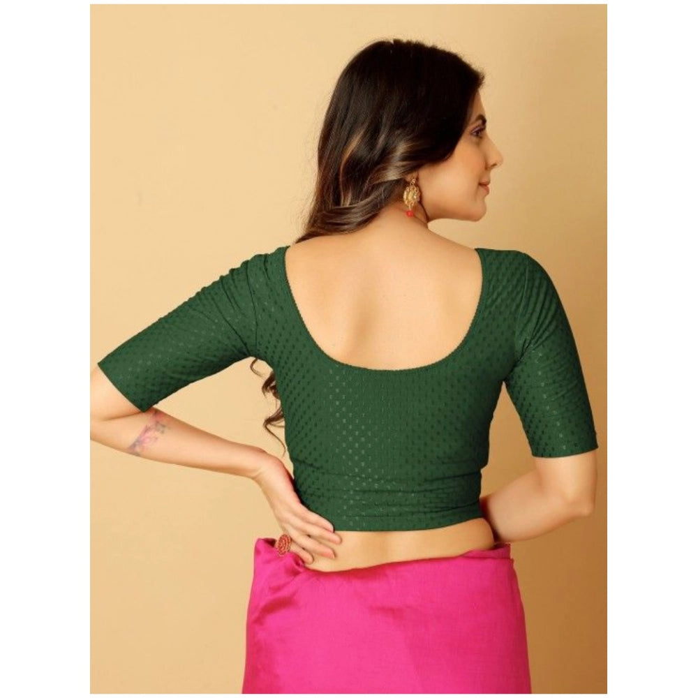 Amfyn Pack Of_2 Women's Hosiery Short Sleeves Round Neck Non-Padded Blouse (Green)