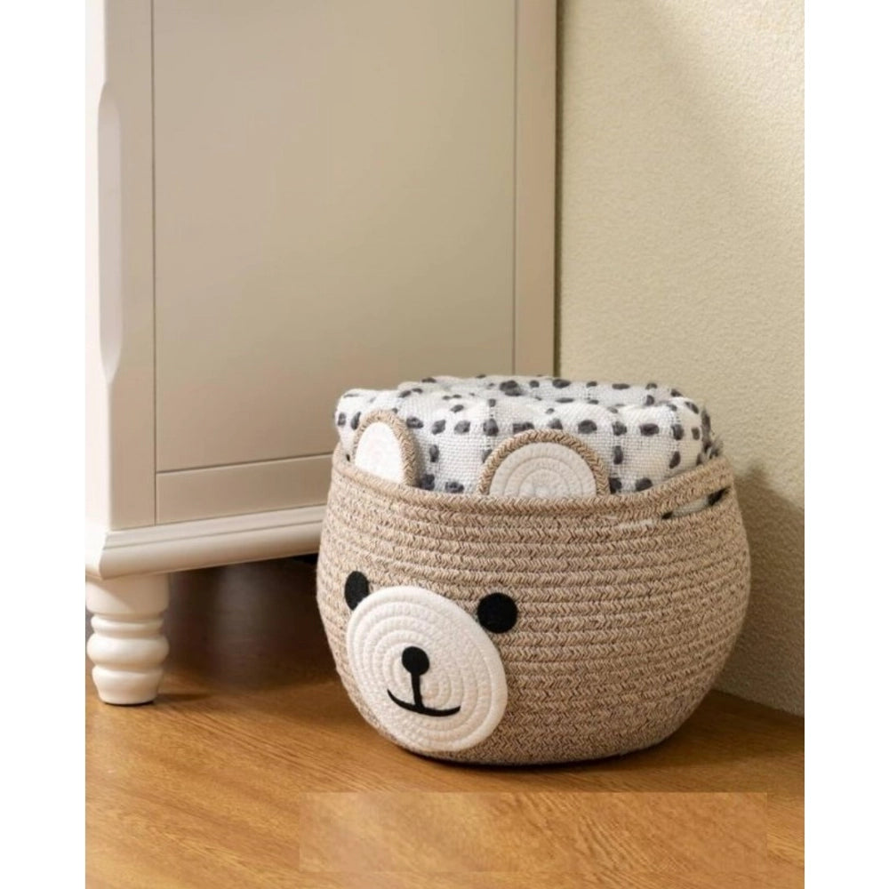 Amfyn Cotton Bear Shaped Storage Baskets Pack of 1 (Mix)