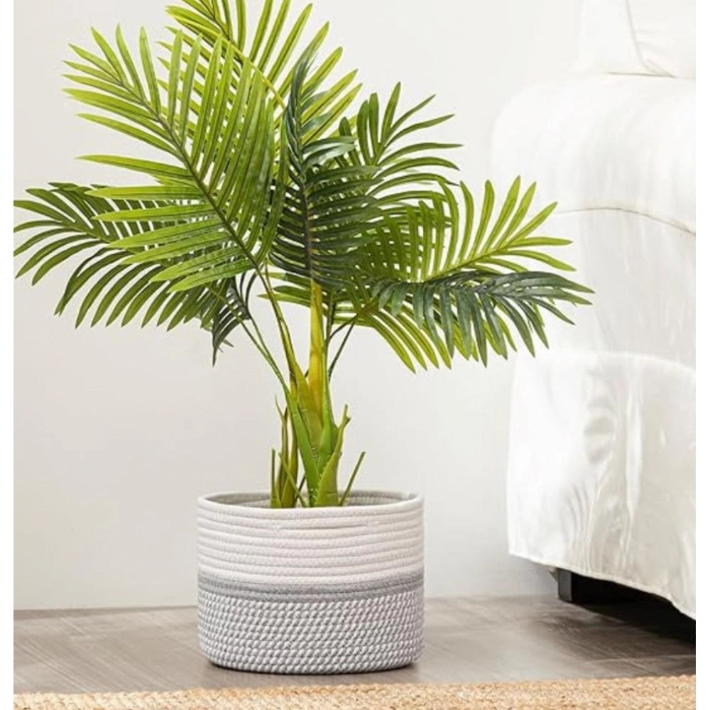 Amfyn Cotton Storage Rope Woven Baskets 9x7 Inch Pack of 1 (Grey)