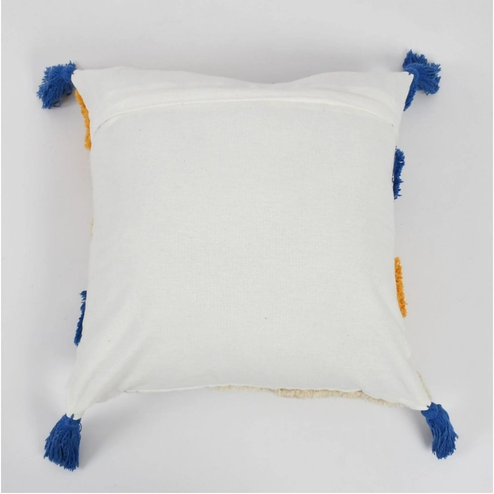Amfyn Cotton Tufted Cushion Pillow Cover 16x16 Inch Pack of 2 (CutSatal)