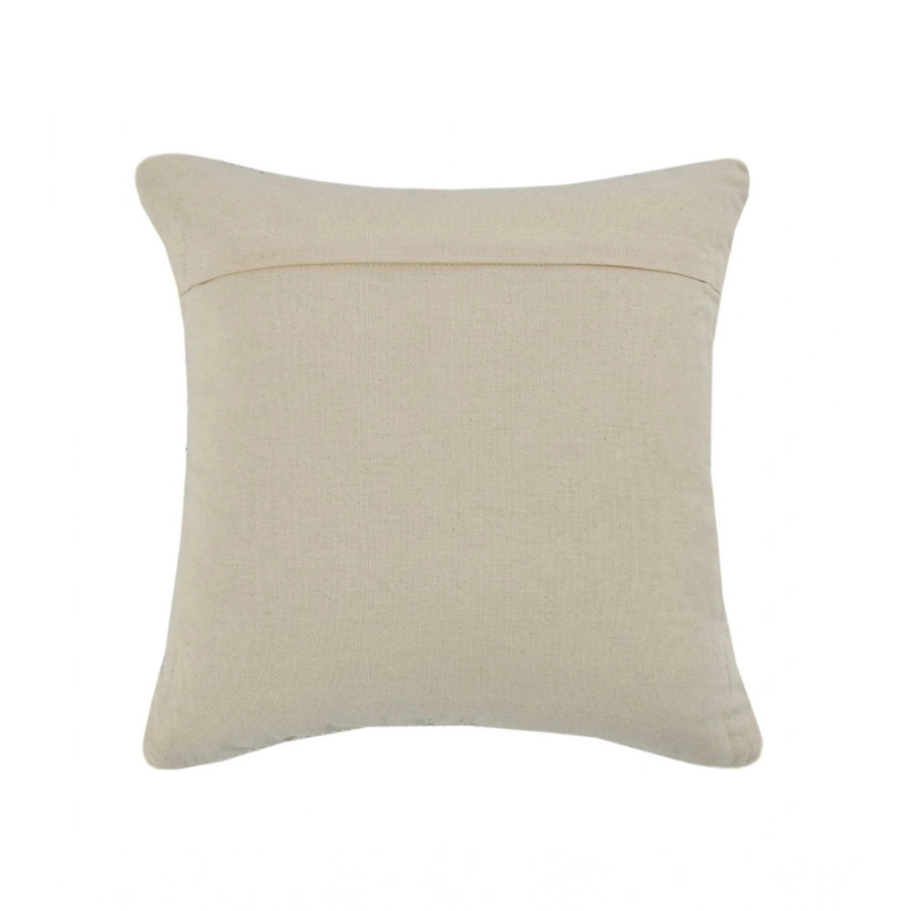 Amfyn Cotton Handcrafted Pit Loom Cushion Cover 16x16 Inch Pack of 2 (Red Cream)