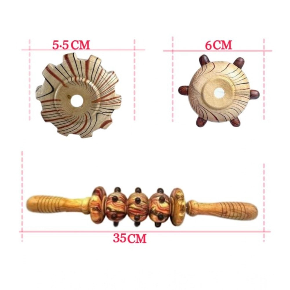 Amfyn Wood wheel Roller Gym Massage Roller (Wood)