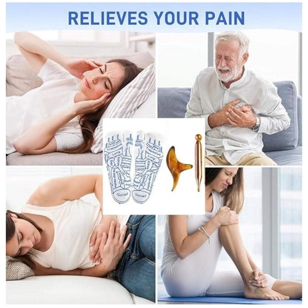 Amfyn Cotton Acupressure Reflexology Socks (White)