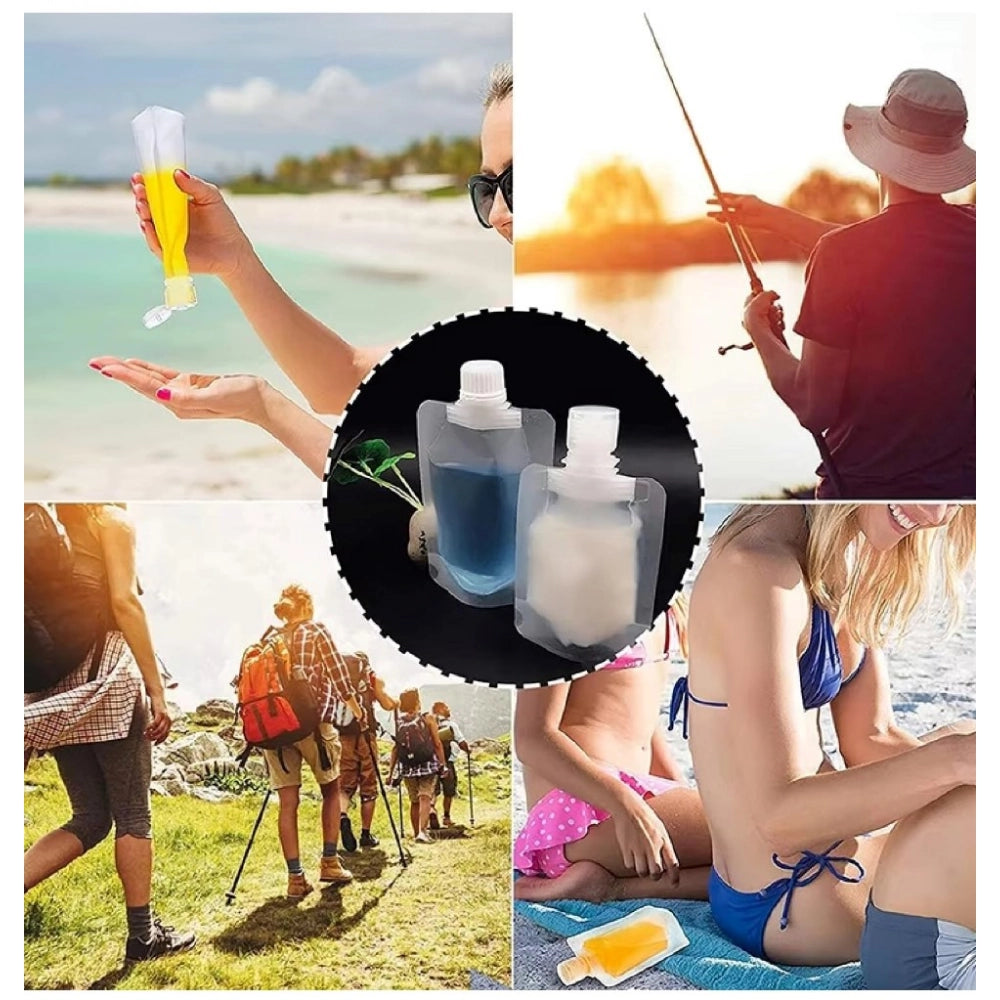 Amfyn 6Pcs Plastic Reusable Refillable Squeeze Lotion Bag (White)